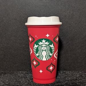 Starbucks 16oz Red and White Holiday Cup